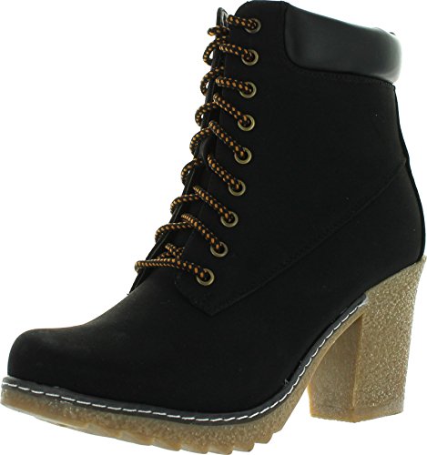 Nature Breeze Forest-01 Womens Mid Calf Lace Up Fold Over Ankle Bootie Shoes