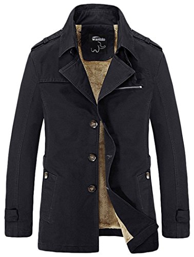 Wantdo Men's Cotton Turn Down Jacket With Fleece
