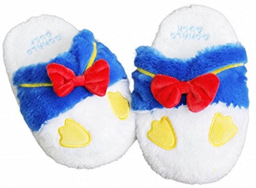 Mickey and Donald: Women's Donald Duck Plush Slippers Size 7-9