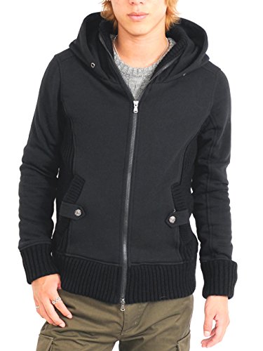 (スペイド) SPADE パーカー メンズ ジップパーカー ポンチ スウェット ミリタリー 【w856】 (M, ブラック)