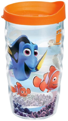 Tervis Wavy Wrap Tumbler with Orange Lid, 10-Ounce, Disney Finding Nemo