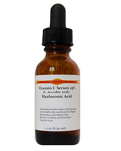 Vitamin C Skin Serum 25% (L-ascorbic Acid) with Pure Hyaluronic Acid Anti Aging Serum