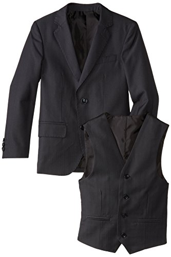 

American Exchange Big Boys' 3 Piece Herringbone Suit Tailored Fit