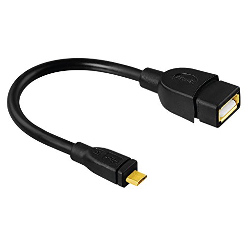 

Hama 0.5ft /0.15m Micro USB Male to USB A Female On-The-Go Cable Adapter