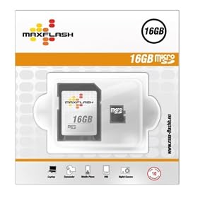MaxFlash 16 GB Class 6 Ultra High Speed MicroSDHC Flash Memory Card - Retail Packaging w/ SD Adapter