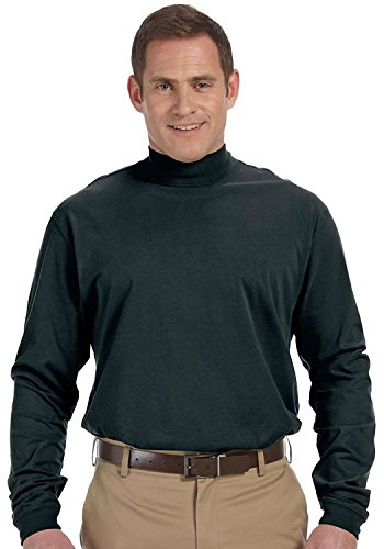 Devon & Jones Men's Sueded Cotton Jersey Mock Turtleneck