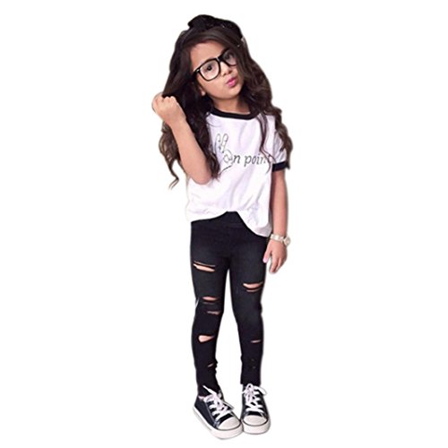 Orangeskycn Toddler Girls Outfit Clothes T-shirt Tops+Long Pants Trousers 1Set