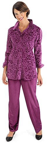 Pattern Velour Tunic Big Shirt & Matching Pant Set
