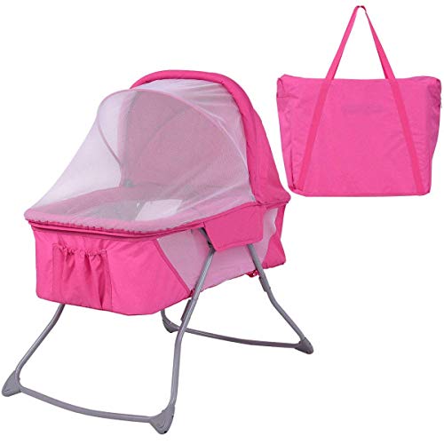 Algopix Similar Product 16 - Costzon Baby Bassinet Foldable Rocking