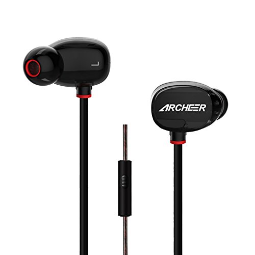 Headphones, Archeer AH15 In Ear Headphones Corded Headset Earphones with In-line MIC and Remote, Noise Cancelling Heavy Bass