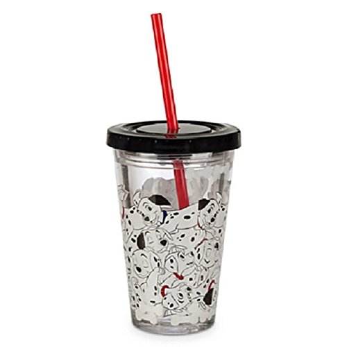 Disney Store 101 Dalmatians Acrylic Tumbler Straw Fast Food Cup 2014 Small