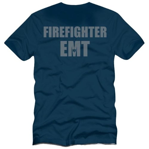 Reflective Firefighter EMT Navy Blue Moisture Wicking Duty T-shirt