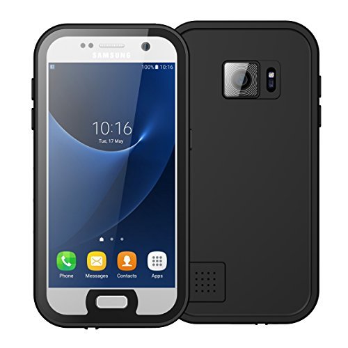 Galaxy S7 Waterproof Case, Vcloo® 6.6ft Underwater Case for Galaxy S7, Dust Proof, Snow Proof, Shock Proof, Heavy Duty Touch Screen Protective Carrying Case Cover for Galaxy S7, 5.1 Inches (Black)