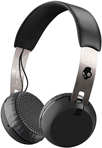 Skullcandy Grind Bluetooth Wireless On-Ear Headphones with Built-In Mic and Remote, Black/Chrome