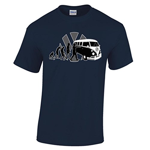 Evolution Of Camper Van T Shirt Splitty T2 T1 Splitscreen Baywindow VW Campervan