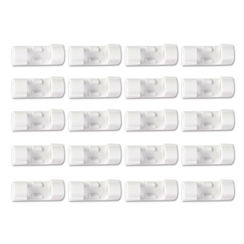eBoot 20 Pack Self Adhesive Cable Clips Cable Drop Wire Holder, White