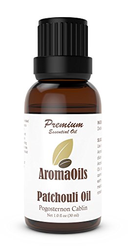 Patchouli Oil - AromaOils 1 oz (30 ml) - Best 100% Pure Therapeutic Essential Oil - Used in Aromatherapy Diffuser, additive Fragrance for Perfume or Musk, Candle, Insect Repellant, Natural Deodorant