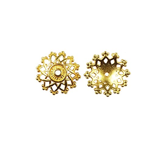 Algopix Similar Product 7 - 18K Gold Overlay Bead Cap CG-373-16MM