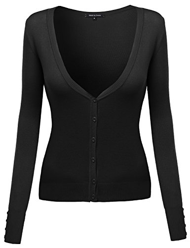 MBE Women's Deep V-neck Cardigan with Various Colors