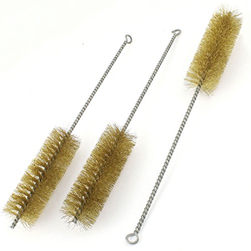 

3 Pcs 40mm Diameter Brass Wire Tube Brush Cleaning Tool 32cm Length