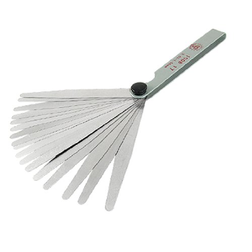 

Silver Tone 17 Blades 0.02-1.00mm Thickness Measure Feeler Gauge