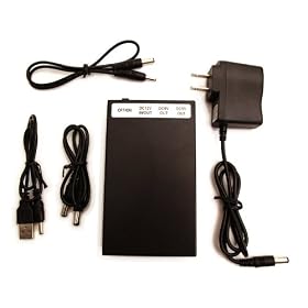 Portable 3-in-1 5v 9v 12v DC 6500mAh Rechargeable Li-ion Battery - to power zoom on 2/3 video lenses Panasonic AF100 GH1 GH2 Olympus PEN E-P3