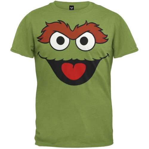 Sesame Street Oscar The Grouch Big Face Mens Tee