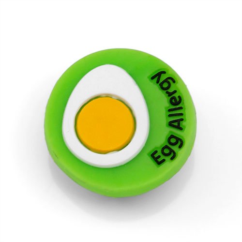 Egg Allergy Button for Kids Rubber Medical Bracelet