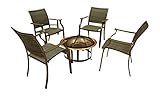Panama Jack Outdoor Island Cove Woven 5-Piece Set Gathering Set, Includes 4 Armchair and 1 Fire Pit