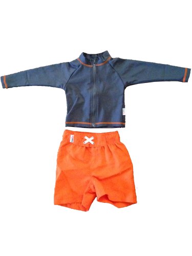 Hard Working Man - UV Sun Protective Rash Guard Swimsuit Set by SwimZip Swimwear