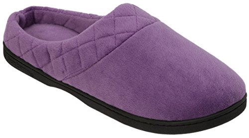 Dearfoams Womens Velour Quilted Clog Slippers