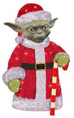 Kurt Adler Santa Yoda 3D Tinsel Lawn Decor, 28-Inch