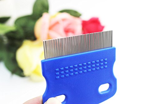 Tear Stain Remover Comb for Dogs - Extra Fine Tooth Rake Gently & Effectively Gets Rid of Crust, Mucus, and Gunk Around Your Shih Tsu or Maltese (Blue)