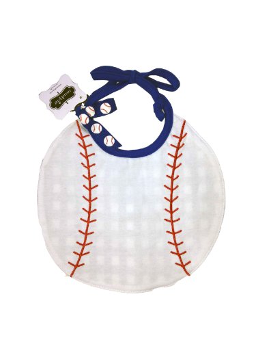 Mud Pie Baby Boy Multi-color Little Sport Bibs (Baseball Bib)