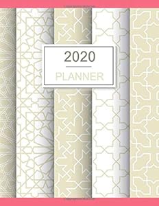 2020 Planner: Elegant Seamless Geometric Design, GrapeFruit Color, 2020 Weekly and Monthly Planner, High Quality Paper, 8.5"x11", Soft Cover, Premium Matte Finish