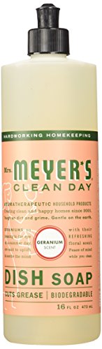 Mrs. Meyer's Clean Day Liquid Dish Soap, Geranium, 16 oz-2 pack
