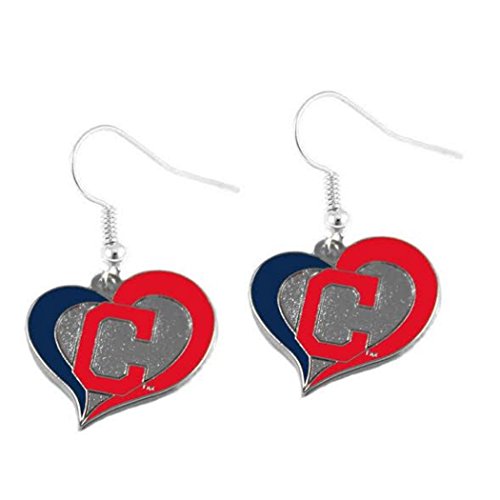 Cleveland Indians Swirl Heart Earrings