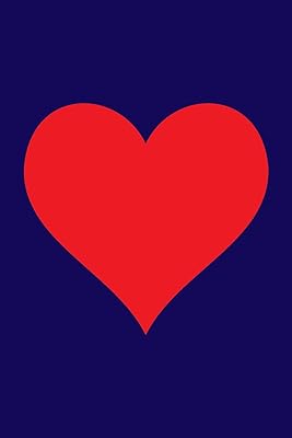 100 Page Blank Notebook - Red Heart on Navy Blue: Unruled; Unlined White Paper; 6" x 9"; 15.2 cm x 22.9 cm; 50 Sheets; Page Numbers; Table of Contents; Diary; Journal; Glossy Cover; Love; Luv