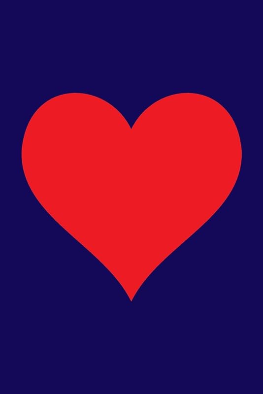 100 Page Blank Notebook - Red Heart on Navy Blue: Unruled; Unlined White Paper; 6" x 9"; 15.2 cm x 22.9 cm; 50 Sheets; Page Numbers; Table of Contents; Diary; Journal; Glossy Cover; Love; Luv by Cactus Publishing Inc.