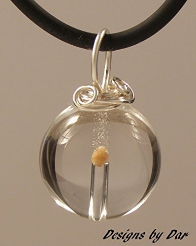 Mustard Seed in Pendant, Natural crystal Quartz, Wire wrapped bail, on cord, comes with notecard including all 5 passages of scripture related to the mustard seed in the bible.