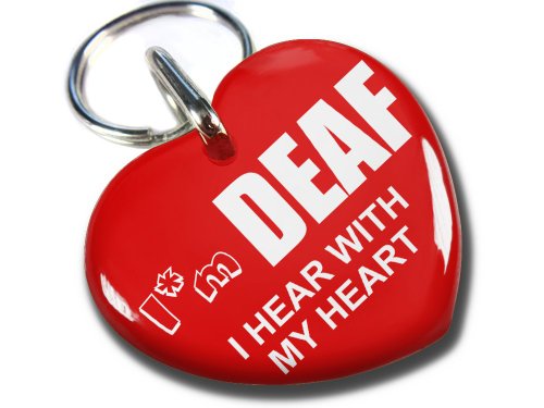 

Custom Pet tags Dog tags I'm Deaf Hear with Heart Color Red