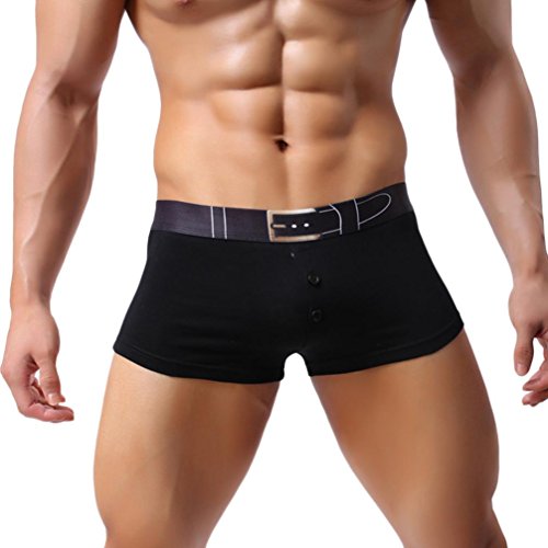 HP95(TM) Mens Bikini Underwear, Sexy Breathable Bulge Pouch Boxer Briefs Shorts (M, Black)