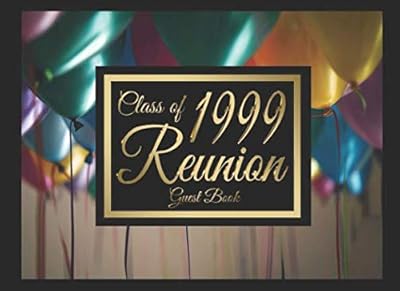 Class of 1999 Reunion Guest Book #10: A graduate party themed guest book with guest prompts.