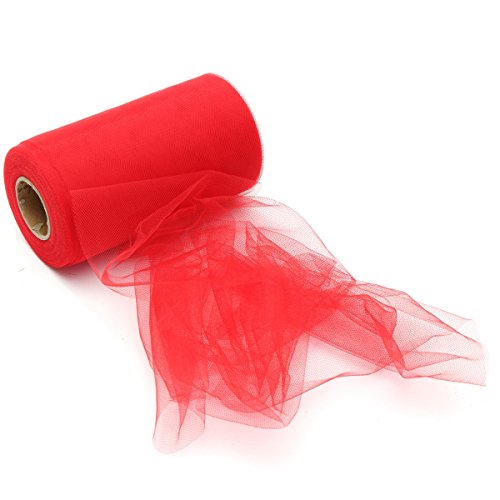 CAMTOA Tulle Bubblegum 100 Yards (300FT) Tulle Roll Spool Tutu Skirt Fabric Wedding Party Gift Bow Craft 6 Inch