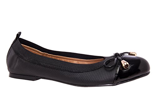 Andres Machado.AM5059.Snake Print and Patent Ballet Flats.Big sizes