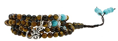 Yoga Meditation Simulated Tiger Eye 108 Prayer Beads Mala Wrap Bracelet or Necklace
