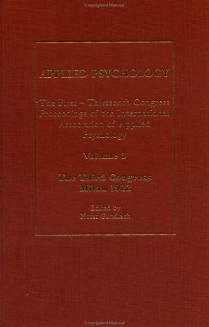 Applied Psychology V 3 (Applied Psychology, 3) by Horst Gundlach