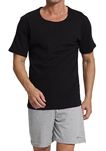 Godsen Men's Casual Wear Cotton Short Pajama Set Tshirt and Pants