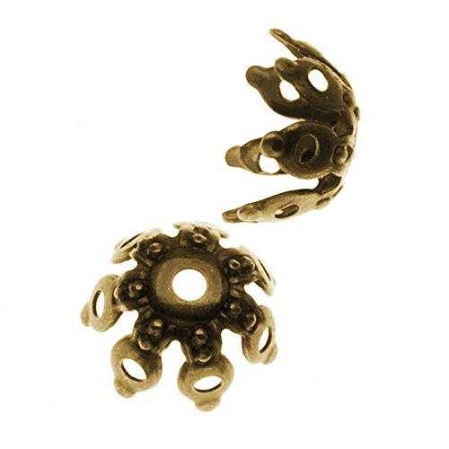 Algopix Similar Product 4 - Antiqued Brass Openwork Flower Bead