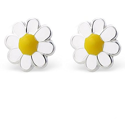 Daisy Sterling Silver Stud Earrings For Girls Teens Ladies - Nickel Free GIFT